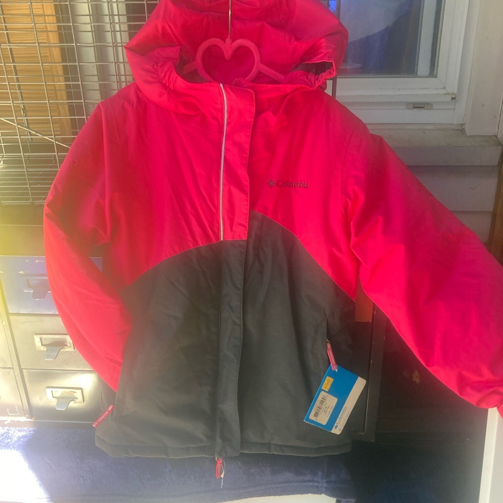 Columbia Kids' Bright Pink and Charcoal Puffer Jacket